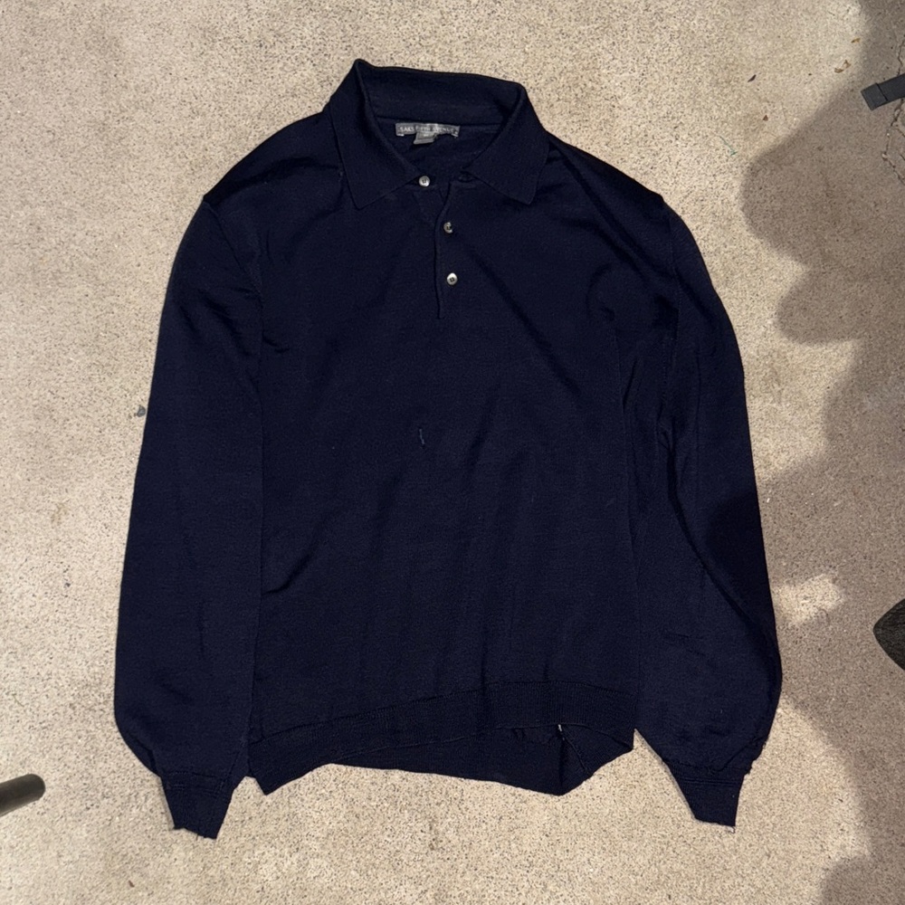 Saks Fifth Avenue 100% Extra Fine Merino Wool Made in Italy Shirt